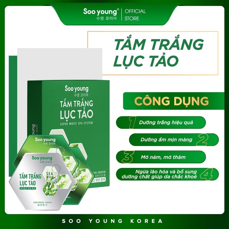 Tắm Trắng Lục Tảo Soo Young 3 Gói x 15ml