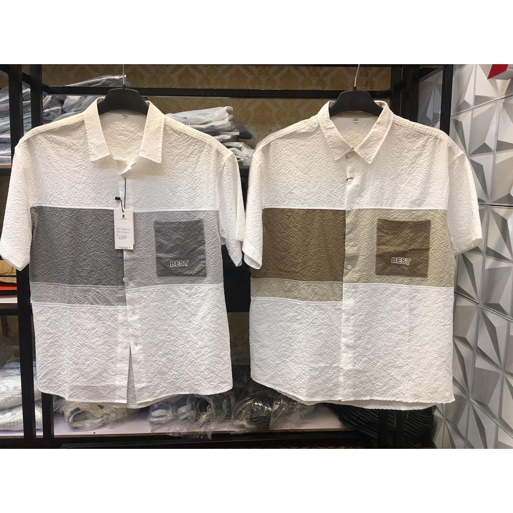 Áo sơ mi nam ngắn tay phong cách Hàn Quốc