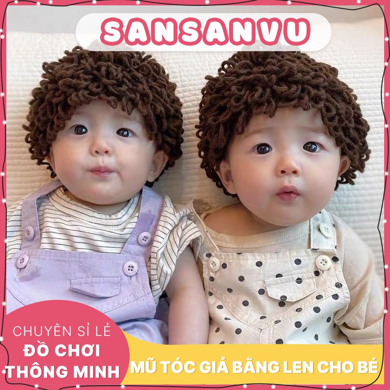 Mũ tóc xoăn giả cho bé từ 3 tháng - 3 tuổi