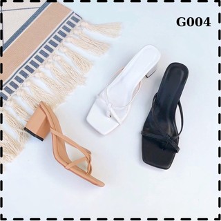 Guốc nữ cao gót đế vuông quai dây gót cao 5 phân bigsize xinh xắn G004