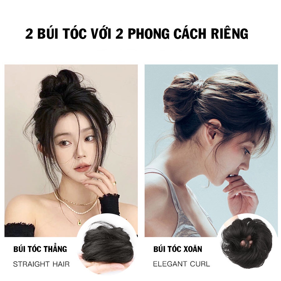 Búi rối, búi tóc thật, búi tóc rối mini phong cách Hàn Quốc