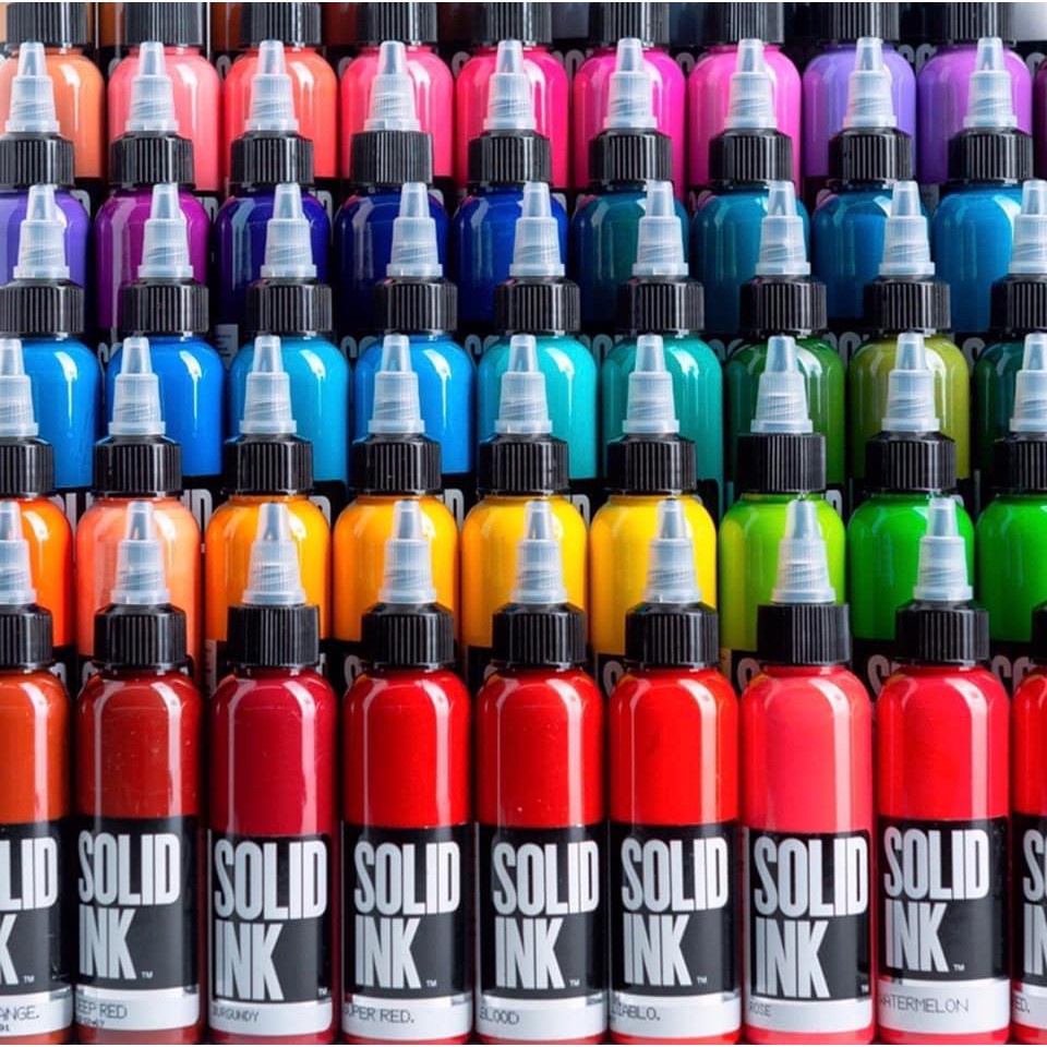 Mực Xăm Hình SOLID 30ml  Mực Chính Hãng USA - Lên Màu Bóng Đẹp- Siêu chất.