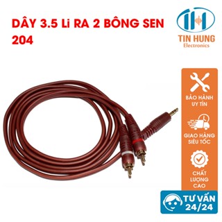 Dây cáp âm thanh 3 li 3.5 ra 2 đầu RCA (bông sen) dài, Dây Cáp tín hiệu AV lõi đồng - ORIS Profesional