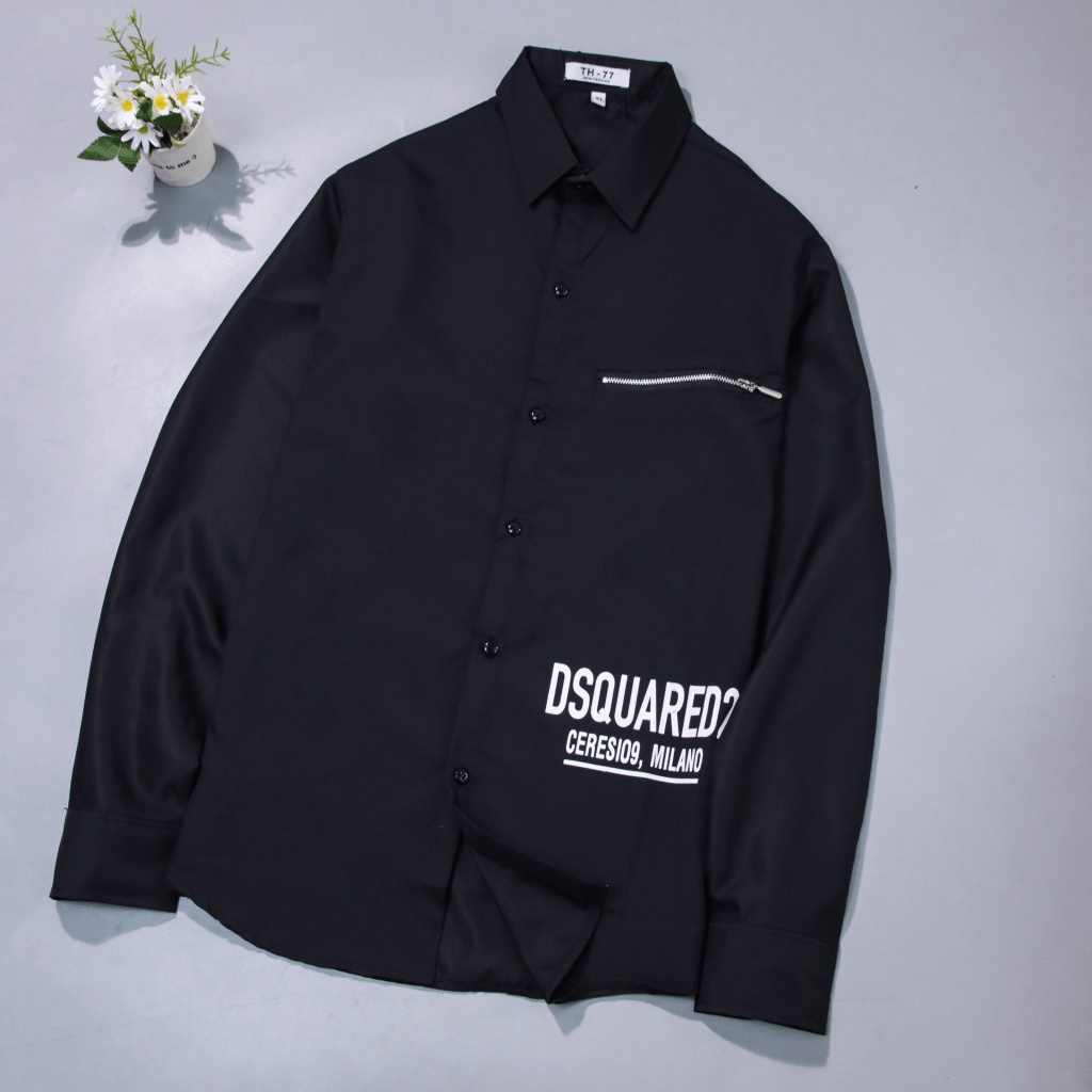 ÁO SƠ MI NAM TAY DÀI CÓ DÂY KÉO LÀM NỔI BẬT PHONG CÁCH MIX CHỮ CỰC CÁ TÍNH CÁC ANH TRAI COOL NGẦU ĐI CHƠI TM HighFashion