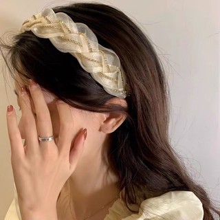Bờm cài tóc đính đá dạng bện đính đá thời trang cài tóc đính đá bờm tóc bện