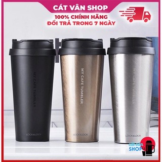 [Có Video] Ly Giữ Nhiệt Lock&Lock Clip Tumbler 540ml bằng Thép Không Gỉ Inox 304, Kèm Ống Hút  LHC4151