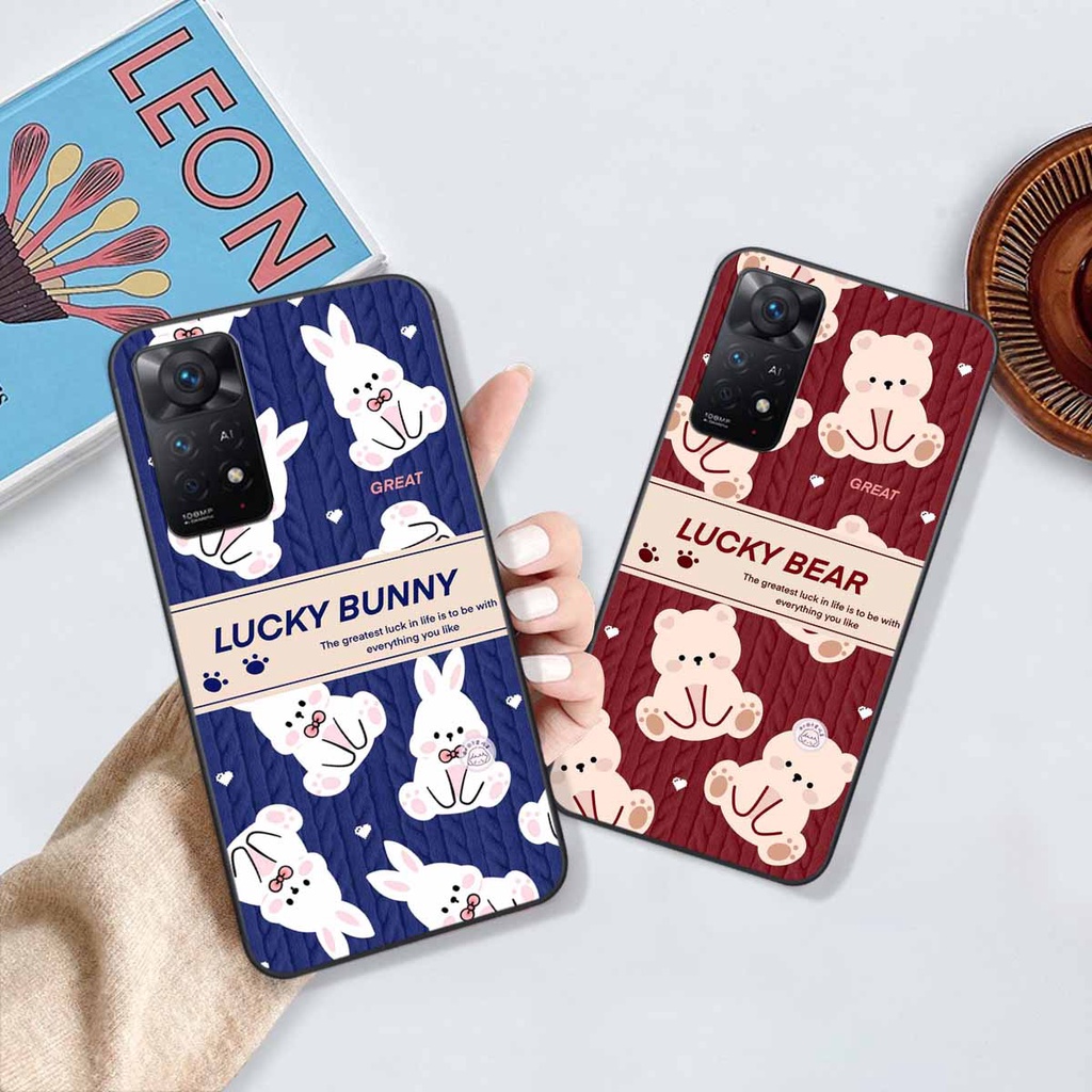 Ốp lưng Xiaomi Poco M4 Pro /M4 Pro 5G /X4 Pro 5G/Note 11Pro China in hình họa tiết len Lucky Bunny,Bear,Smile