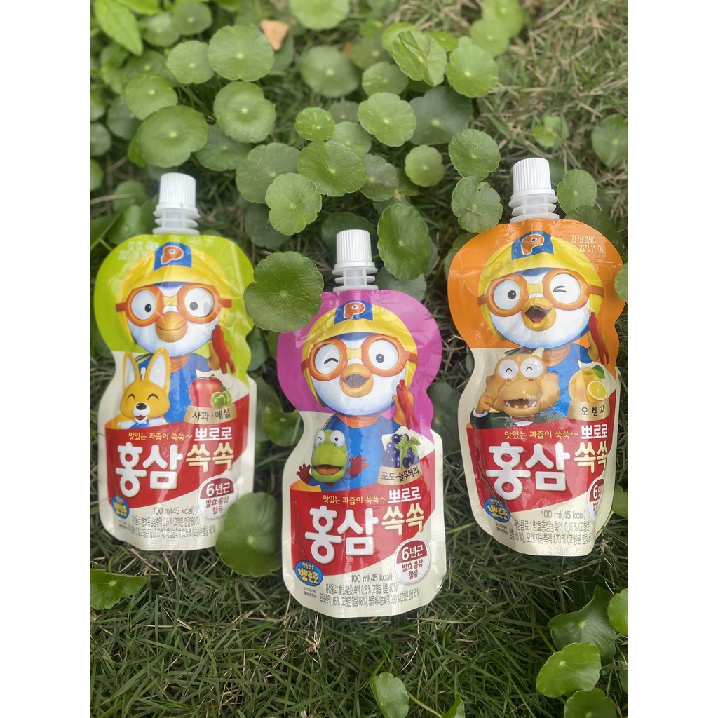 Nước Hồng Sâm Trái Cây Paldo Pororo Hàn Quốc, Hộp 10 gói