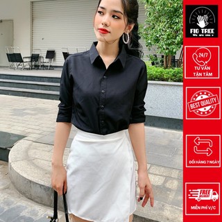 Áo sơ mi thời trang màu đen phong cách trẻ trung , năng đông