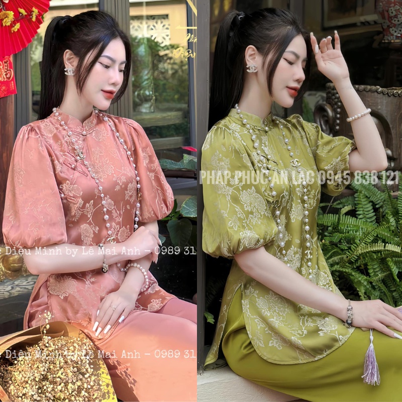 Đồ Lam Đi Chùa - Bộ Lụa Đi Lễ Chùa Tay Bồng Cao Cấp Chất Mềm Mịn Mặc Cực Thoải Mái Và Sang Chảnh