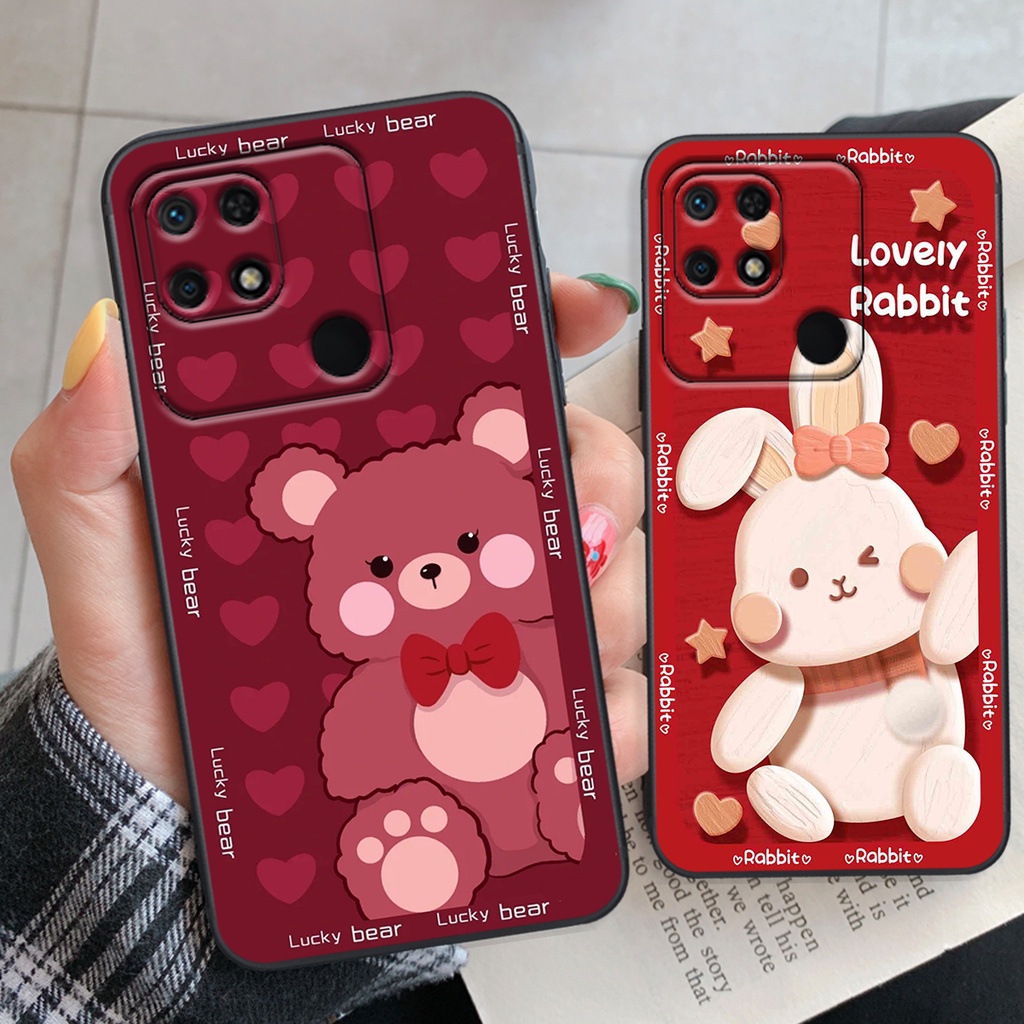 Ốp lưng Xiaomi Redmi 9C / Redmi 10c GẤU DÂU LOTSO đỏ cute đẹp siêu rẻ