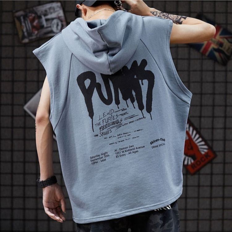 Áo Hoodie Sát Nách Dáng Rộng Phong Cách Thể Thao Thời Trang Mùa Hè Cho Nam