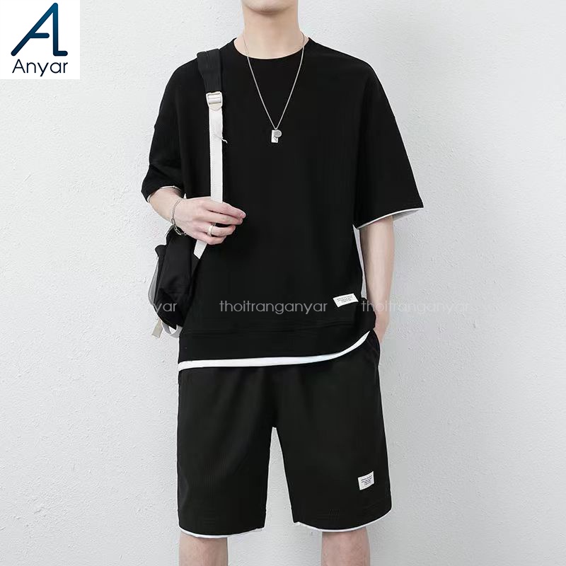 Bộ quần áo thun cộc tay 𝐀𝐧𝐲𝐚𝐫 chất vải cotton tổ ong mới sản phẩm hot trend 2023
