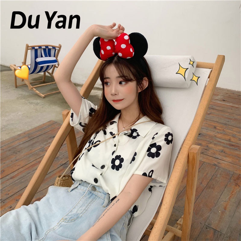 Áo Sơ Mi Dáng Rộng In Hoa Cúc Phong Cách Retro Giản Dị Thời Trang Dành Cho Nữ