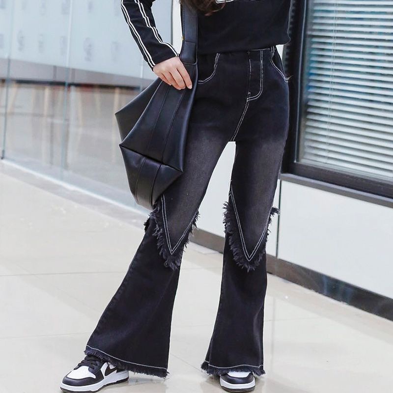 Quần jeans Dài Phong Cách Hàn Quốc Mới Cho Bé Gái