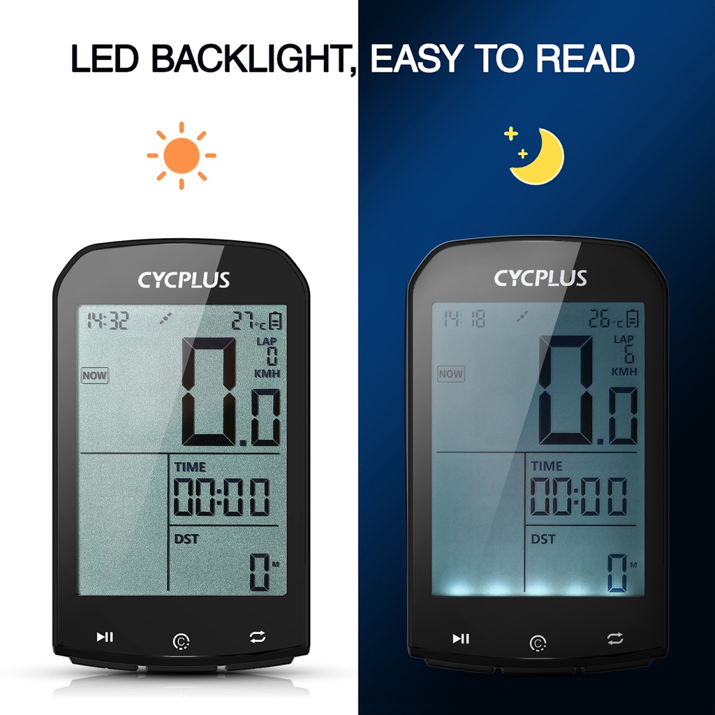 Đồng Hồ Tốc Độ Không Dây Thông Minh GPS BT 4.0 Có Đèn Nền IPX6 Dành Cho Xe Đạp