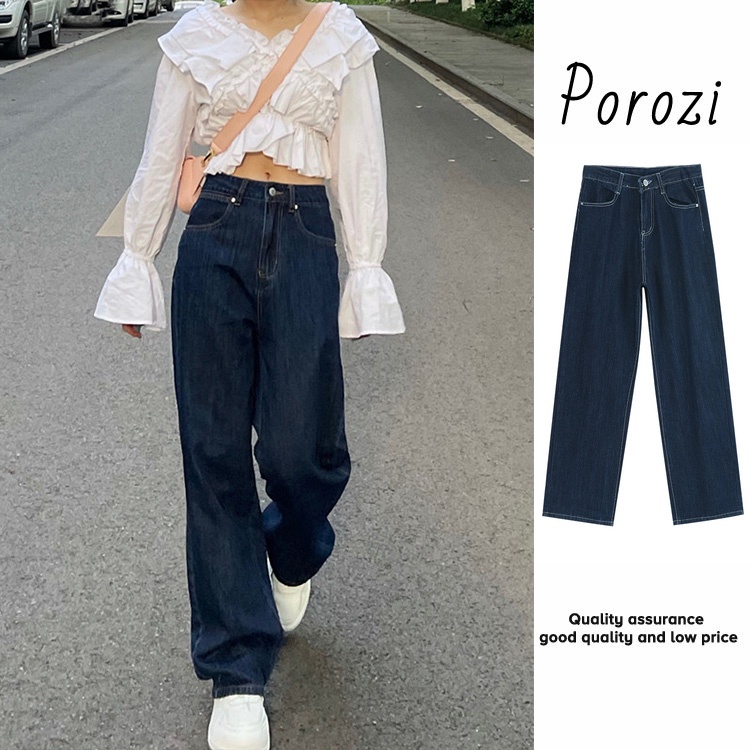 Porozi  Quần denim Lưng Cao Thời Trang Cá Tính