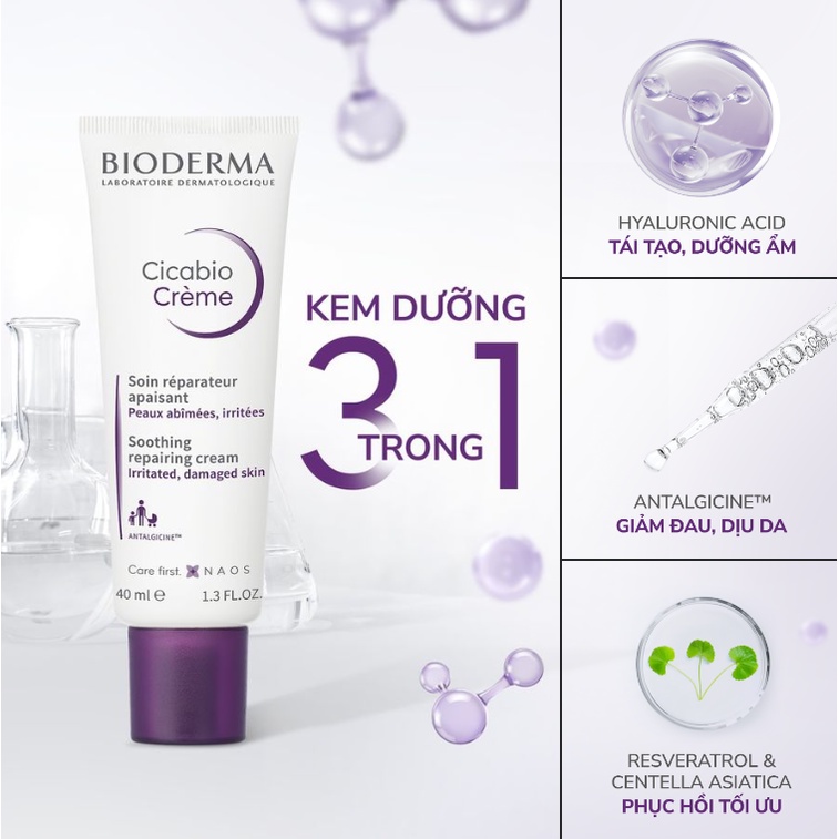 Kem dưỡng phục hồi da tổn thương Bioderma Cicabio Crème 40ml ILIVING-BIOKDT40