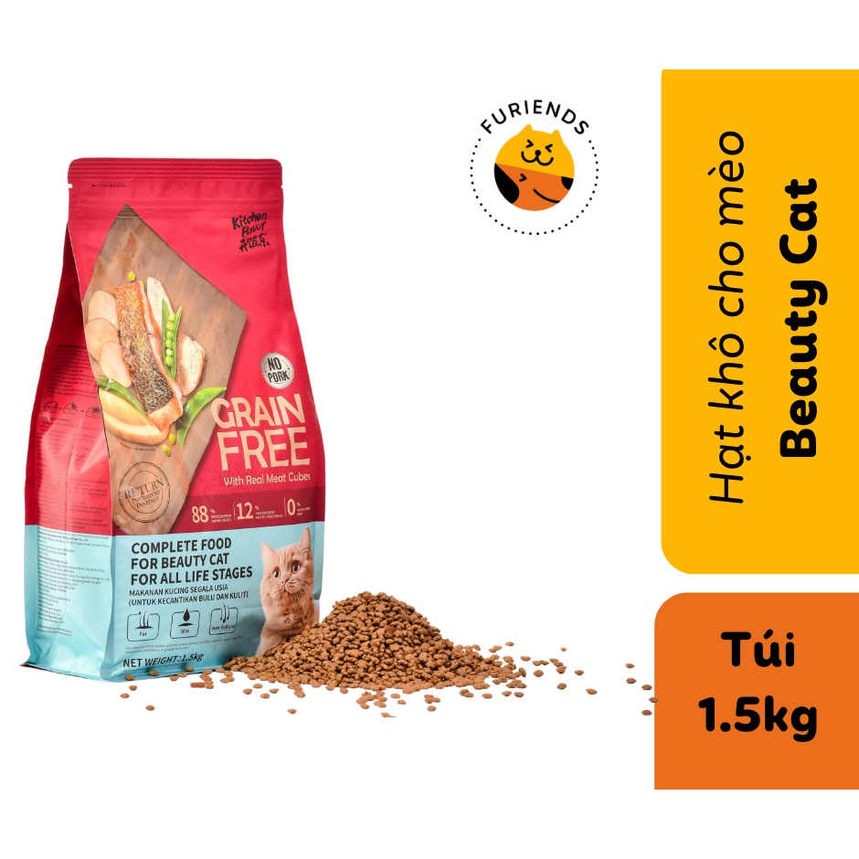 Thức ăn hạt cho mèo mọi lứa tuổi Beauty Cat Kitchen Flavor 1.5kg