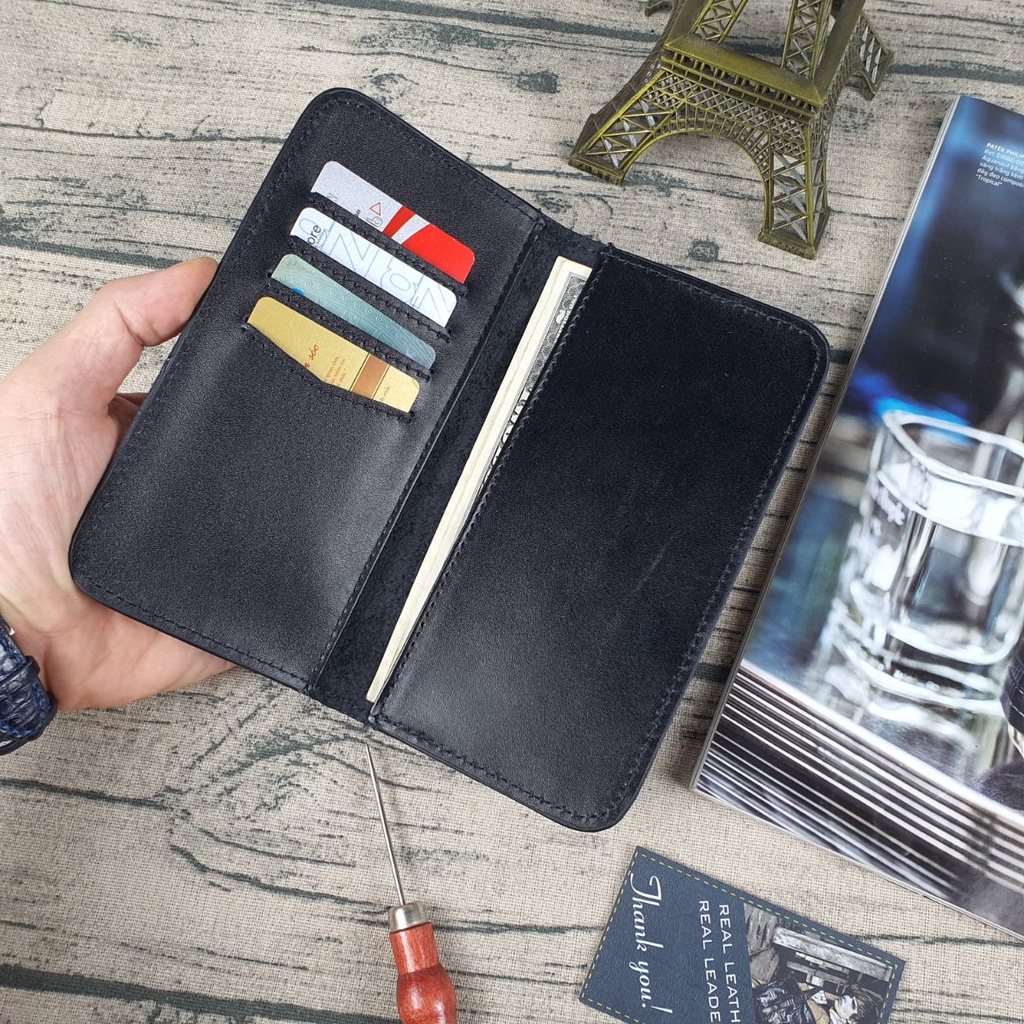 Ví dài nhỏ siêu mỏng da thật 100%, ví cầm tay nam WL118  – BH 3 năm