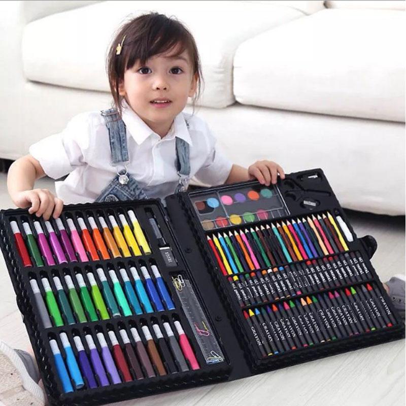 Bộ Màu 150 Chi Tiết đủ loại từ màu chì, màu sáp, màu nước cho bé .ĐTLV