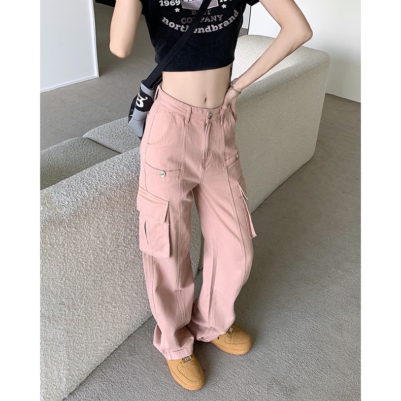 Quần Kaki Túi Hộp Ống Rộng LSEOUL J23030801 Cá Tính Năng Động