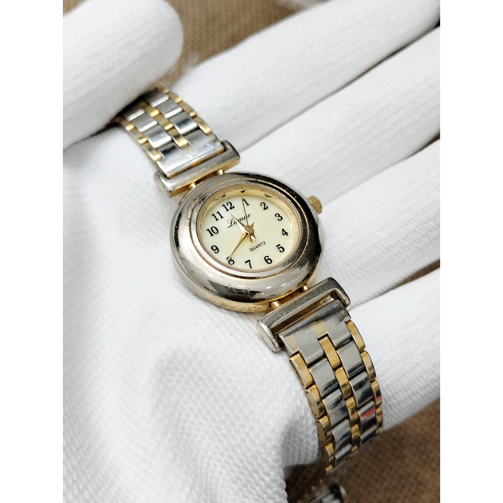 Đồng hồ nữ Lamue hàng si Nhật dây demi mặt tròn