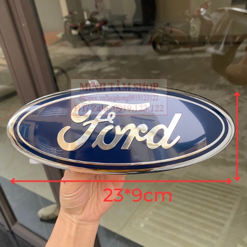 Logo biểu tượng biểu tượng trước và sau xe ô tô Ford, kích thước 23cm*9cm