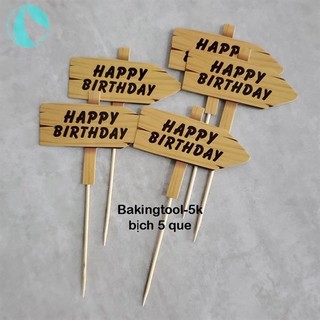 Set que giấy biển hiệu HPBD gỗ mũi tên gỗ 10 que