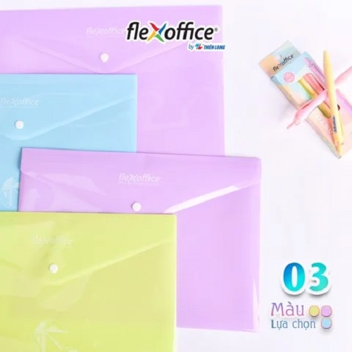 Bìa nút Pazto màu Pastel A4 Thiên Long Flexoffice FO-CBF009