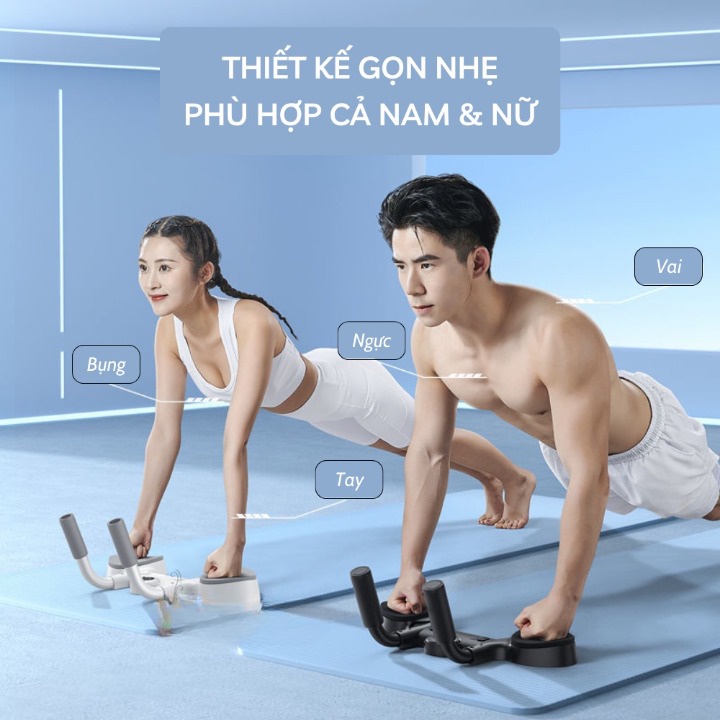 Máy Tập Bụng 3in1 Plank , Chống Đẩy , Gym Tại Nhà Kèm Đồng Hồ Đếm Thời Gian - Home and Garden