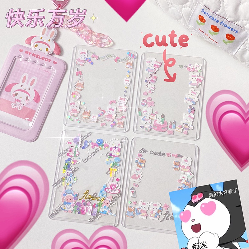 Bộ Nhãn Dán Sticker Hình Dán Kim Tuyến Hàn Quốc Dễ Thương Decor Toploader