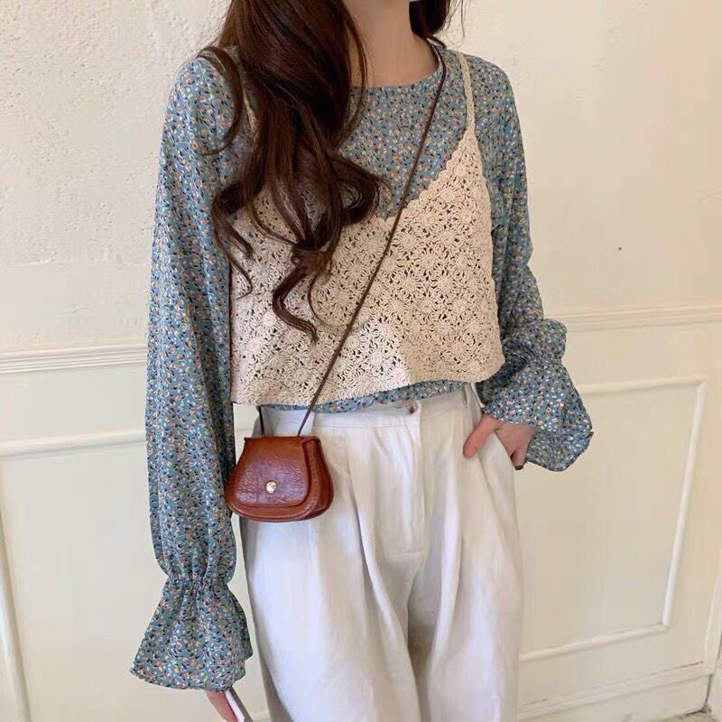 Áo Len 2 Dây Cổ V Phối Đan Hoa Siêu Xinh, Áo Dệt Kim Lỗ Tank Top Hàng Qccc Phù Hợp Với Mọi Lứa Tuổi