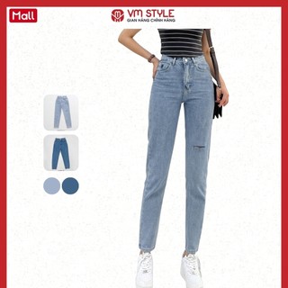 Quần jean baggy nữ VMSTYLE cắt đùi lai thường (không co giãn) 36 QJB00020