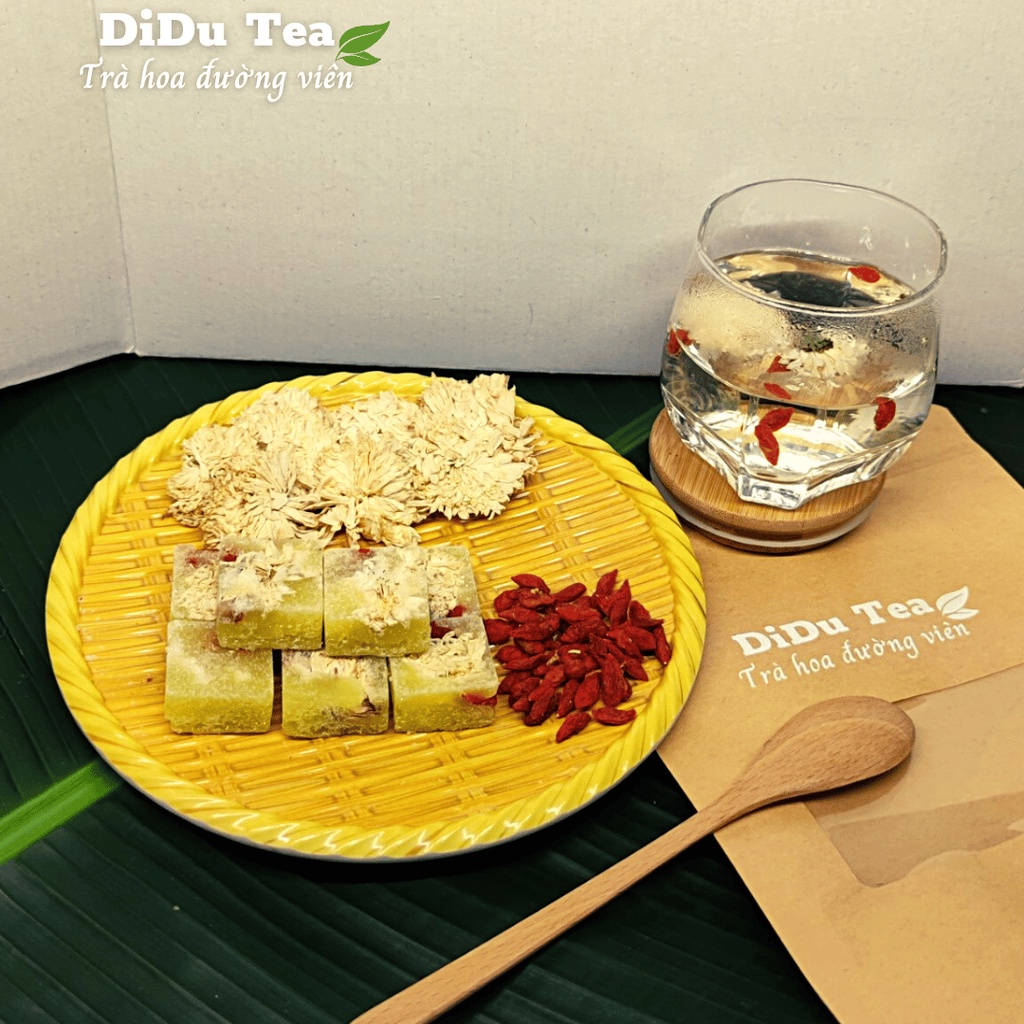 Trà cúc trắng kỉ tử đường phèn Didu Tea 1 túi 500gr gồm 24 viên