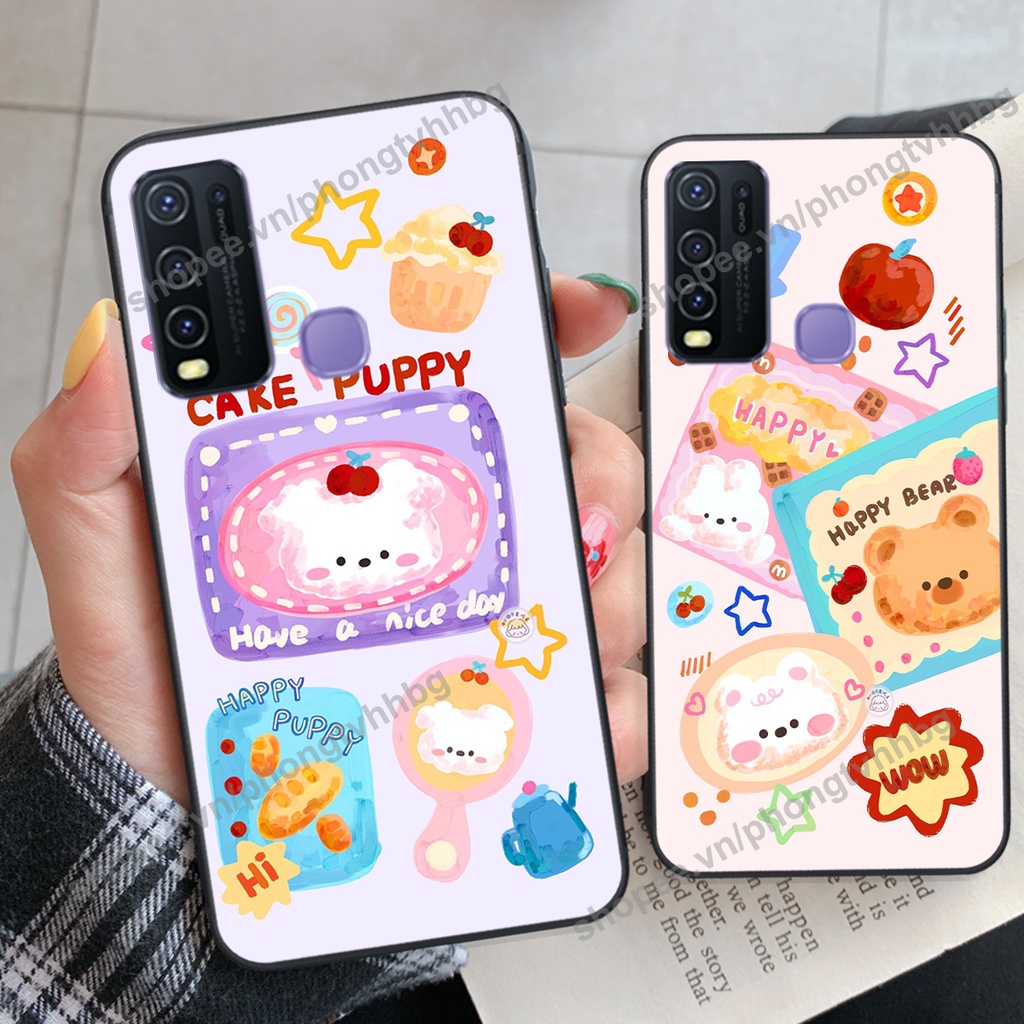 Ốp lưng Vivo Y30 / Y50 GẤU DÂU chi bi hoạt hình cute siêu rẻ