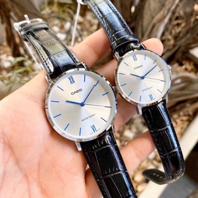 Đồng hồ đôi nam nữ dây da Casio MTP-VT01L