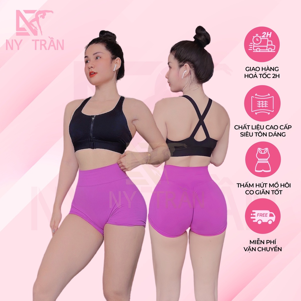 Quần ngắn dolly tập gym yoga nữ Ny Trần NT101 Hàng cao cấp short nữ siêu co giãn mặc thoải mái vận động