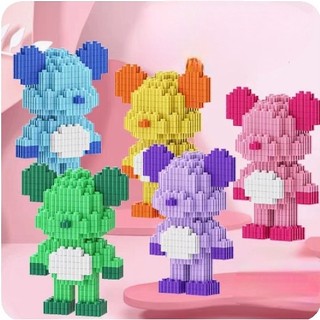 Mô hình lắp ráp gấu bearbrick 3D mini dễ thương
