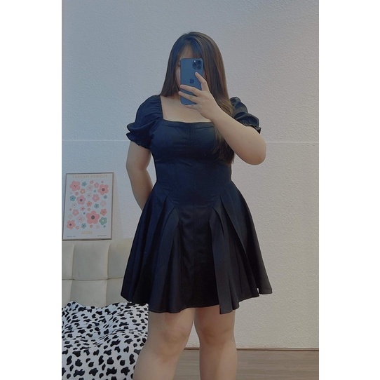 Váy chiết eo tay phồng bigsize 55-85kg
