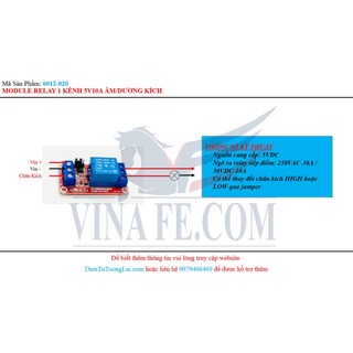 Module Relay 1 Kênh 5V-10A Âm/Dương Kích