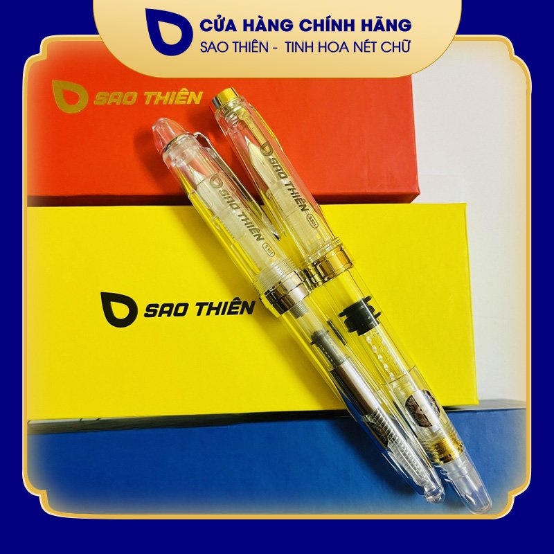 Bút máy Penpro 02 ngòi kim tinh lá tre cao cấp maru