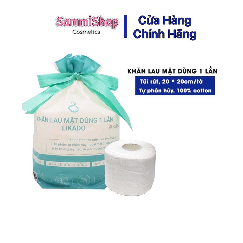 Khăn lau mặt likado 80 tờ dùng 1 lần, dùng skincare, spa kích thước (20x20cm)