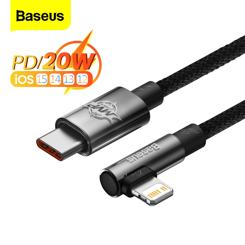 Dây sạc nhanh ip 20w Baseus chân gập chữ L game xem phim - Cáp type c to lP dùng cho iphone 14 13 12 11 xsmax ..