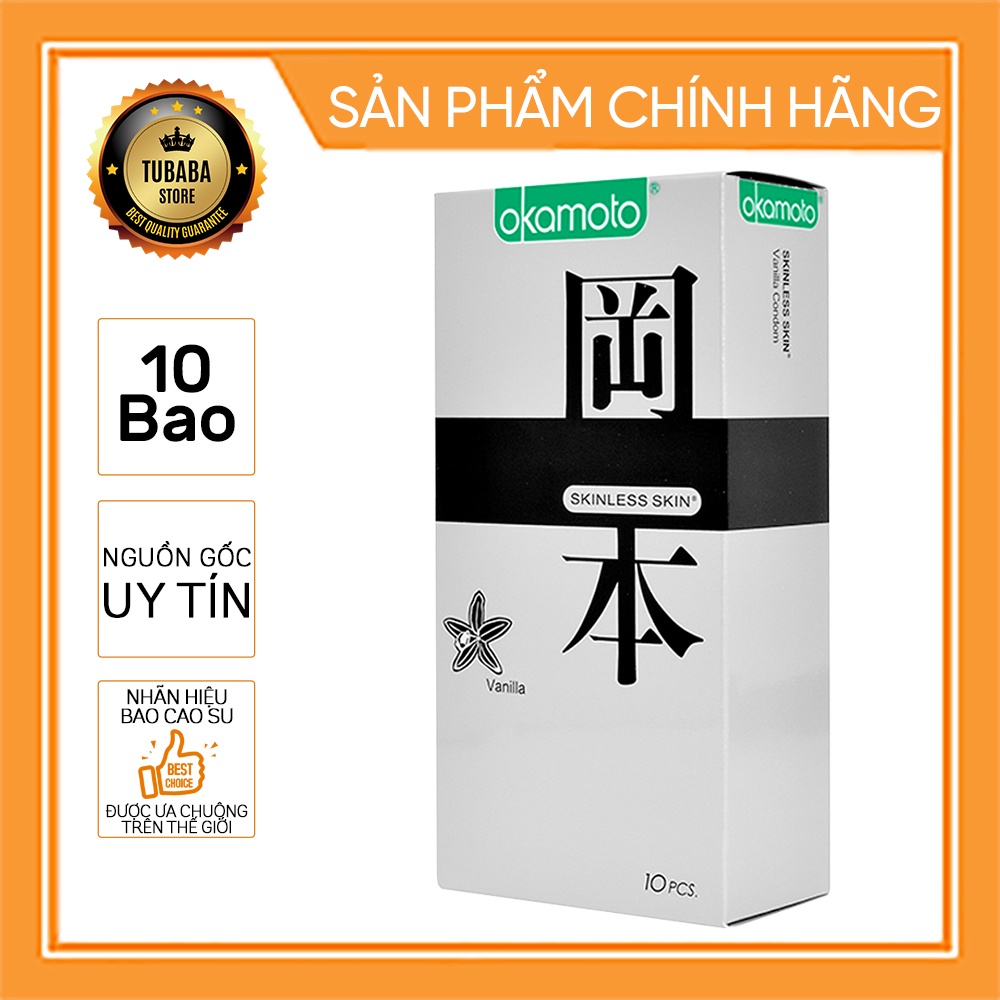 Bao Cao su Okamoto Skinless Skin Vanilla - Hộp 10 Cái