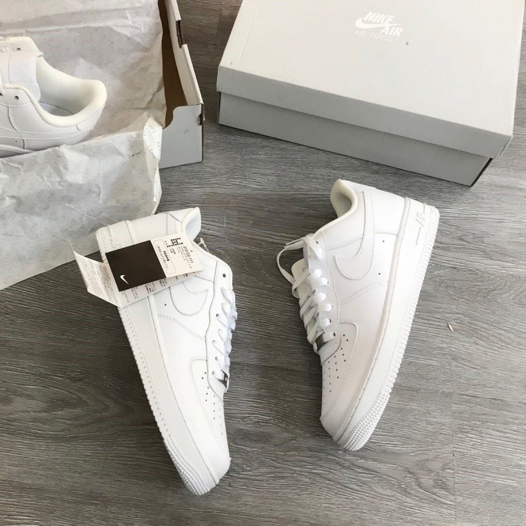 Giày _Nike Air Force 1 Full Trắng Nam Nữ, Giày AF1 Đế Cao Su Nguyên Khối Đủ Size 36-43 Full Box