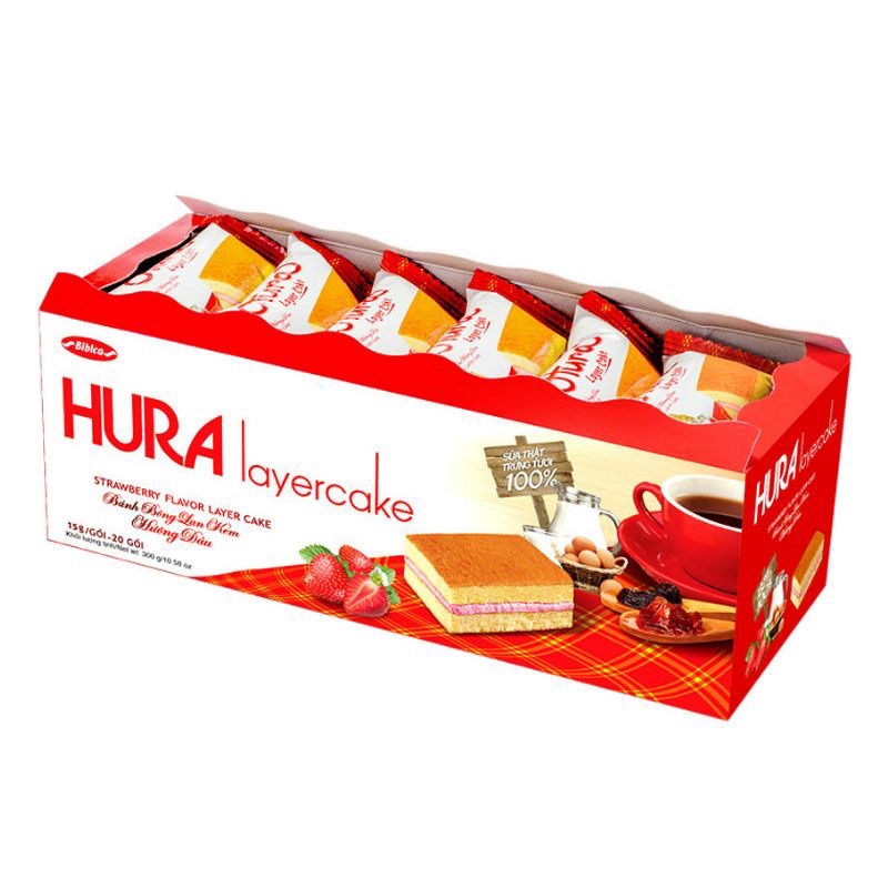 Bánh Bông Lan Hura Layercake Khay 300gr Bibica