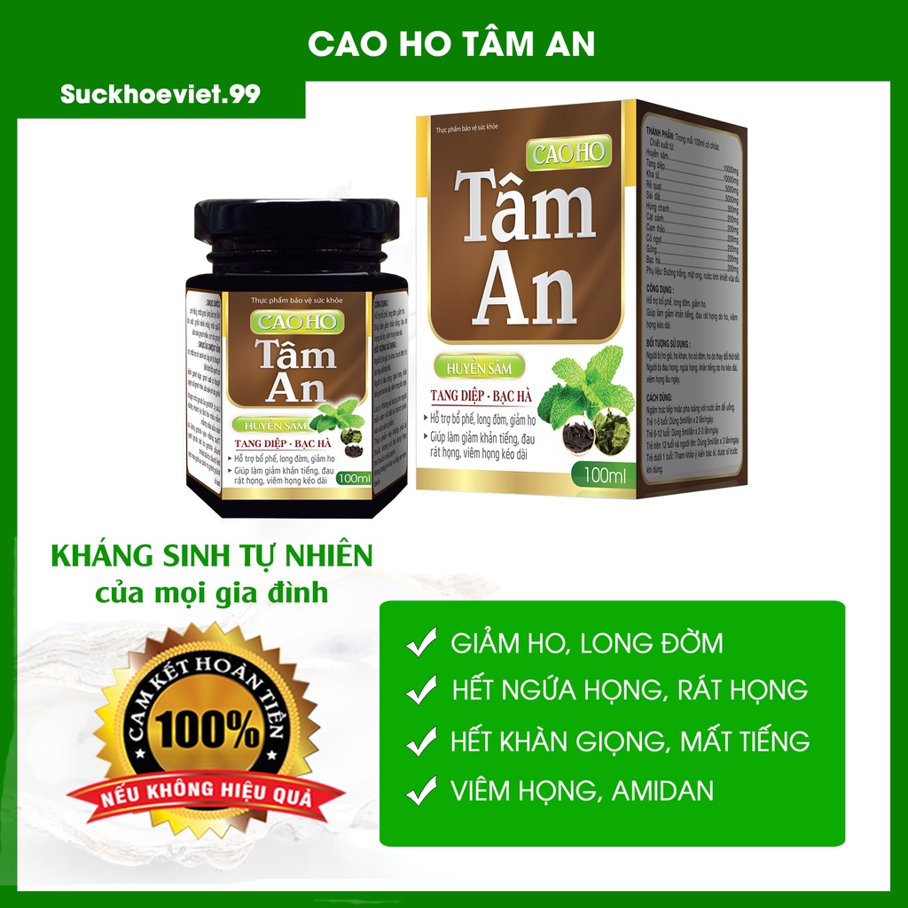 Cao ho Tâm An. 100% thảo dược thiên nhiên