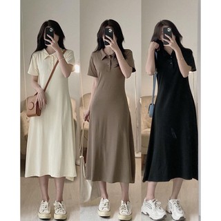 Đầm Polo Cổ Đức Dáng Suông Dài Phong Cách Hàn Quốc M1047 - Lolla Fashion