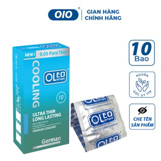 Bao cao su OLEO LAMPO COOLING bạc hà mát lạnh siêu mỏng cổ thắt kéo dài thời gian quan hệ